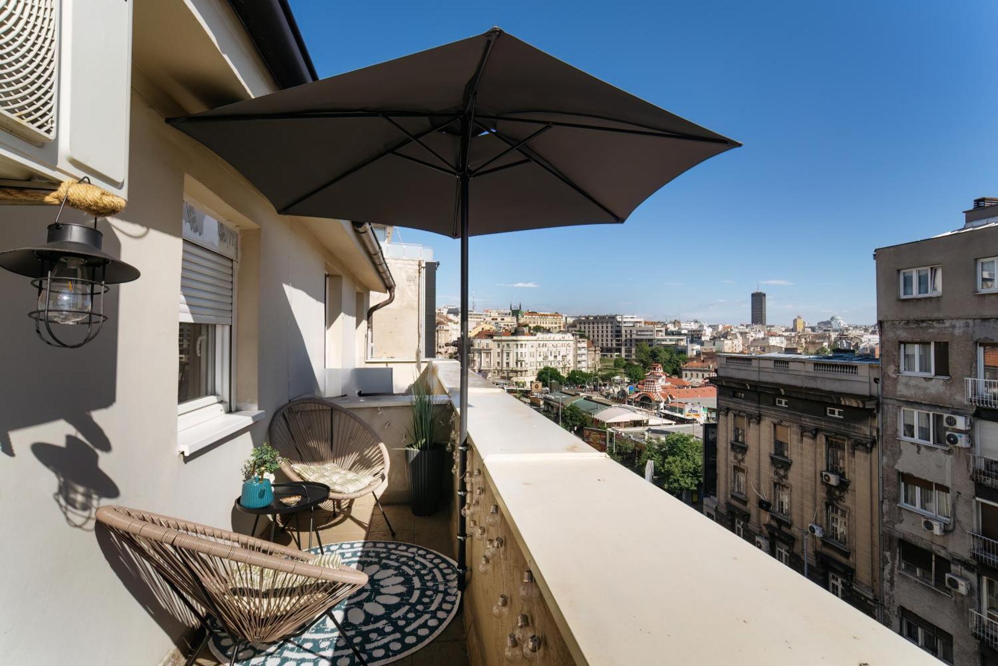 Roof Shelter City View Old Town Renovated Belgrad Exterior foto